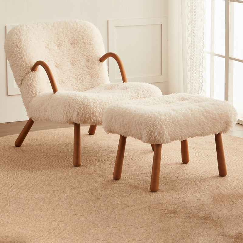 Contemporary Accent Armchair in Solid Wood Frame with Tight Back