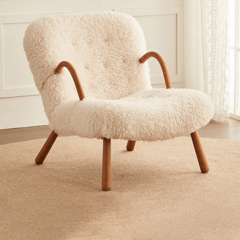 Contemporary Accent Armchair in Solid Wood Frame with Tight Back
