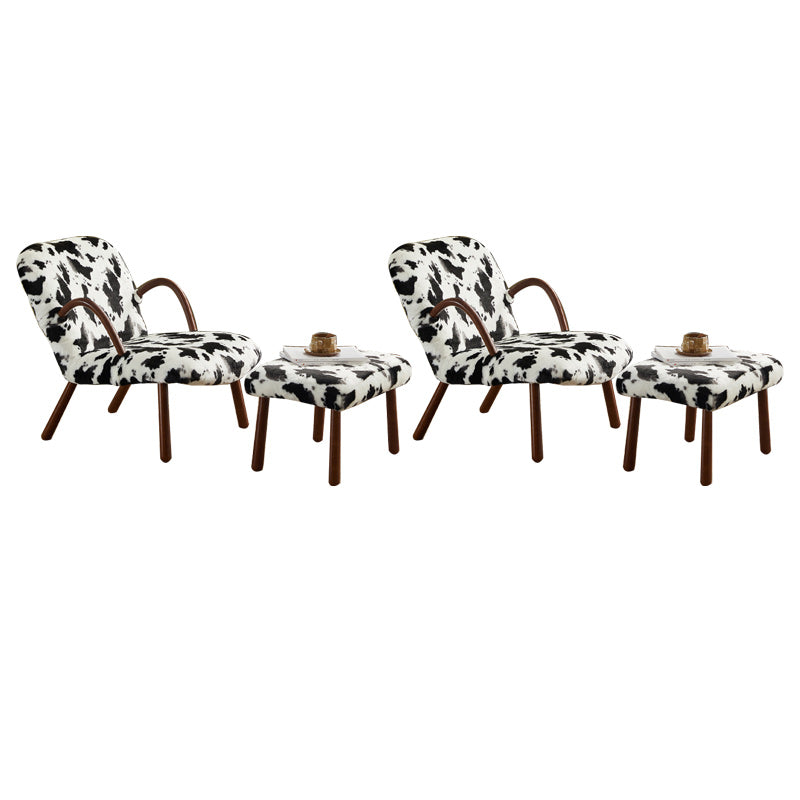 Contemporary Accent Armchair in Solid Wood Frame with Tight Back