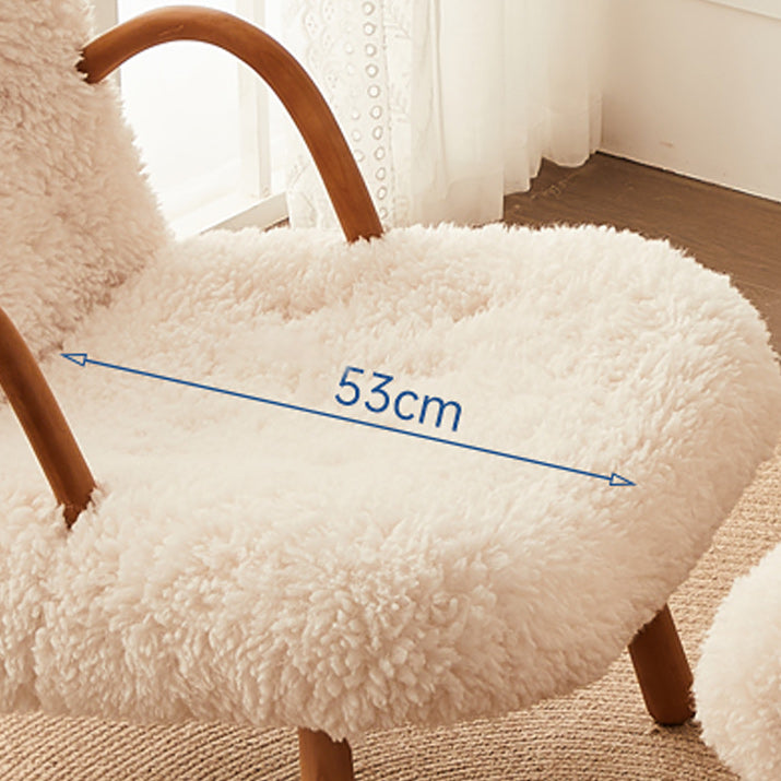 Contemporary Accent Armchair in Solid Wood Frame with Tight Back