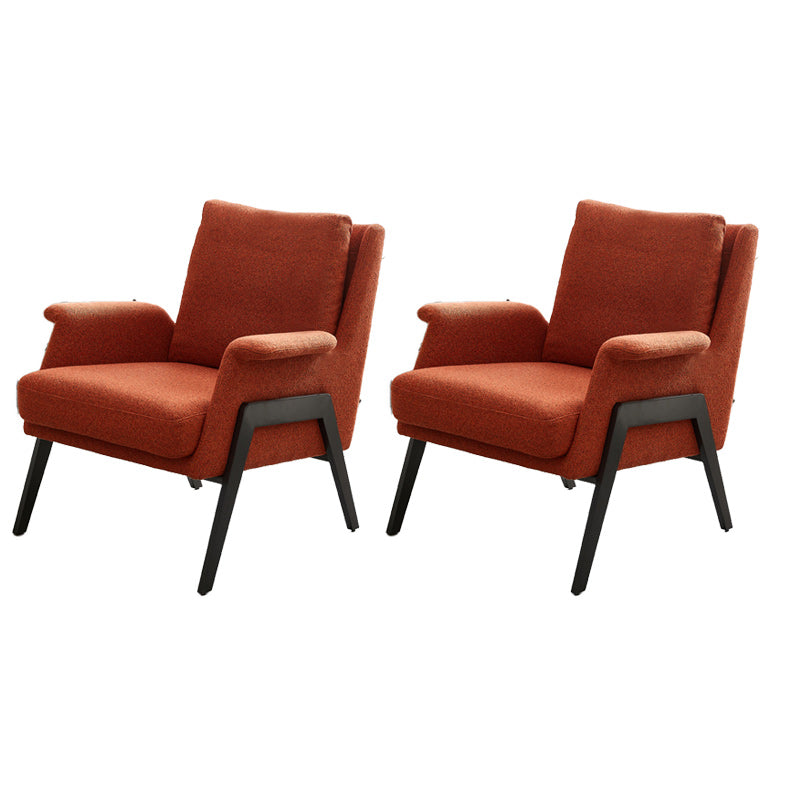 Mid-Century Modern Accent Armchair in Linen Blend/Faux Leather