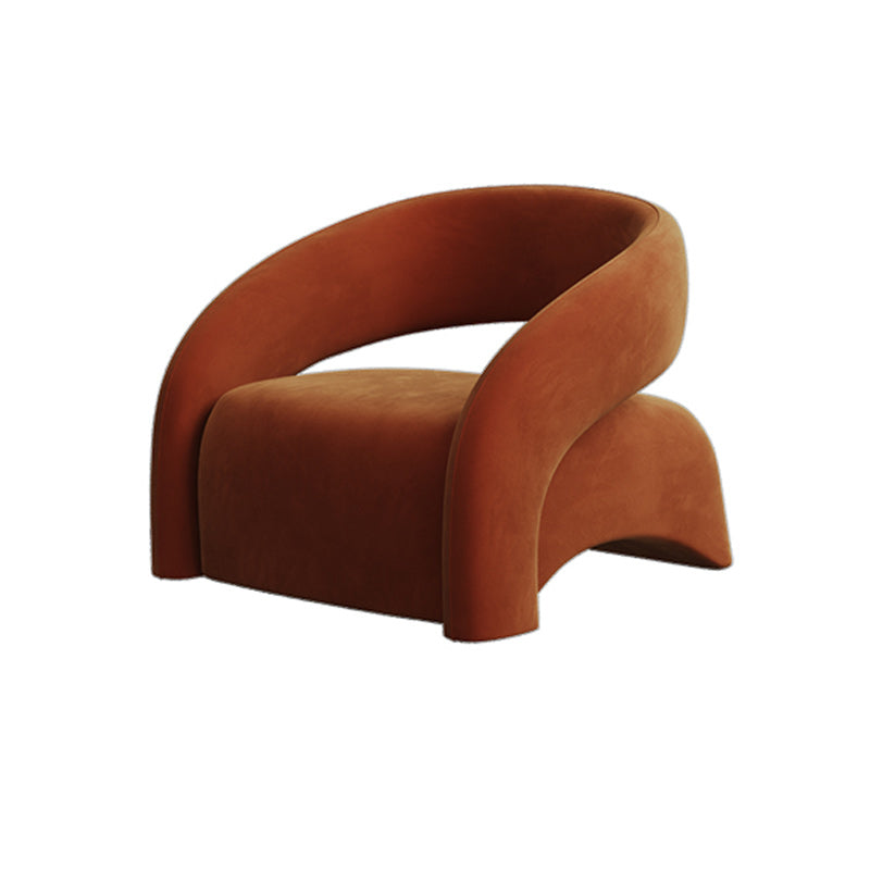 Mid-Century Modern Arm Chair with Tight Back in Wool/Velvet for Living Room