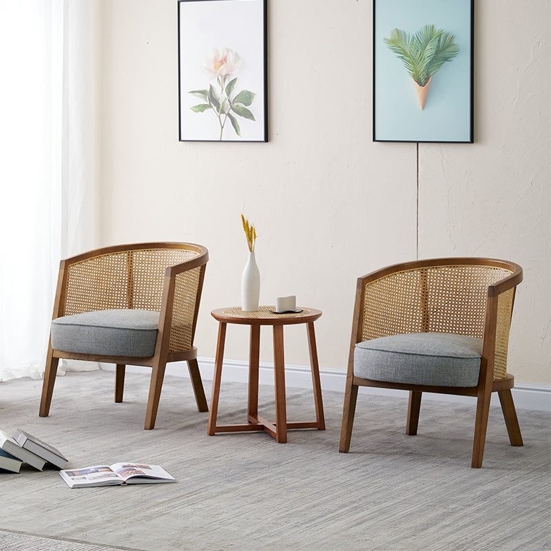 Traditional Wood Living Room Chair Basic Four Leg Accent Armchair