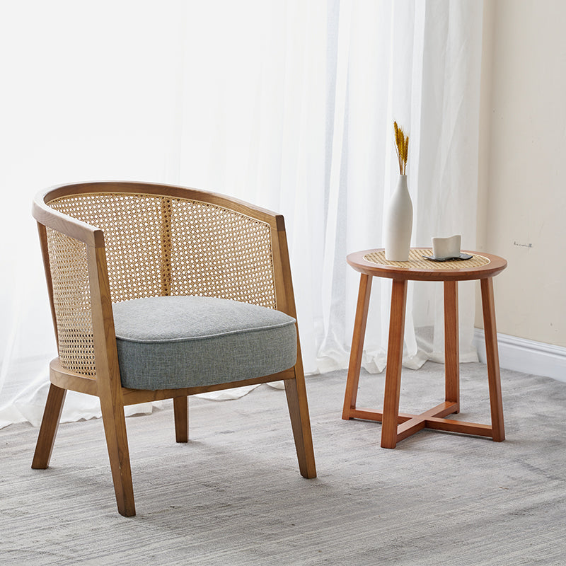 Traditional Wood Living Room Chair Basic Four Leg Accent Armchair
