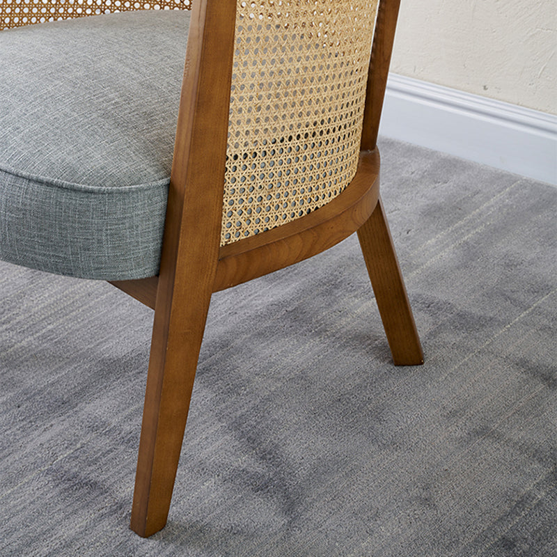 Traditional Wood Living Room Chair Basic Four Leg Accent Armchair