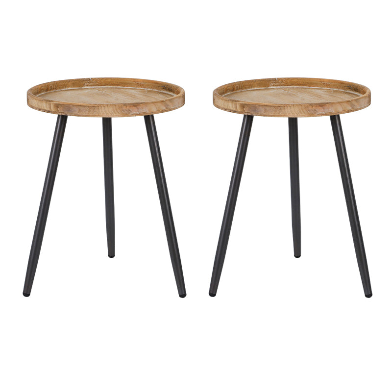 20-inch Tall Solid Wood Side Table Rustic Tray Top 3 Legs End Table