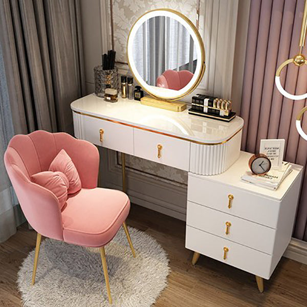 Removable Makeup Counter Bedroom Vanity Dressing Table with Lighted Mirror