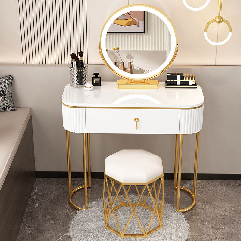 Removable Makeup Counter Lighted Mirror Vanity Dressing Table with Drawer