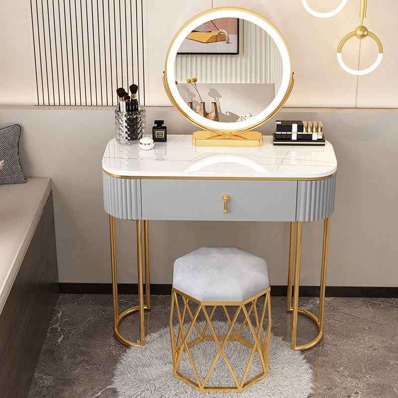 Removable Makeup Counter Lighted Mirror Vanity Dressing Table with Drawer