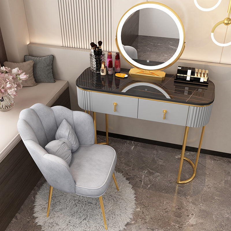 Removable Makeup Counter Lighted Mirror Vanity Dressing Table with Drawer