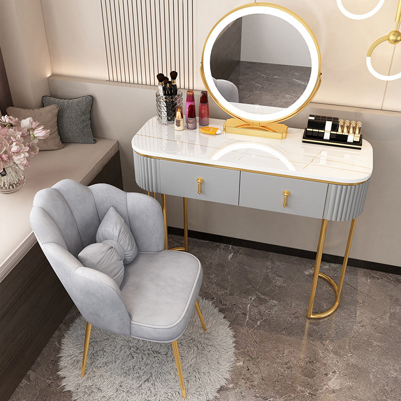 Removable Makeup Counter Lighted Mirror Vanity Dressing Table with Drawer