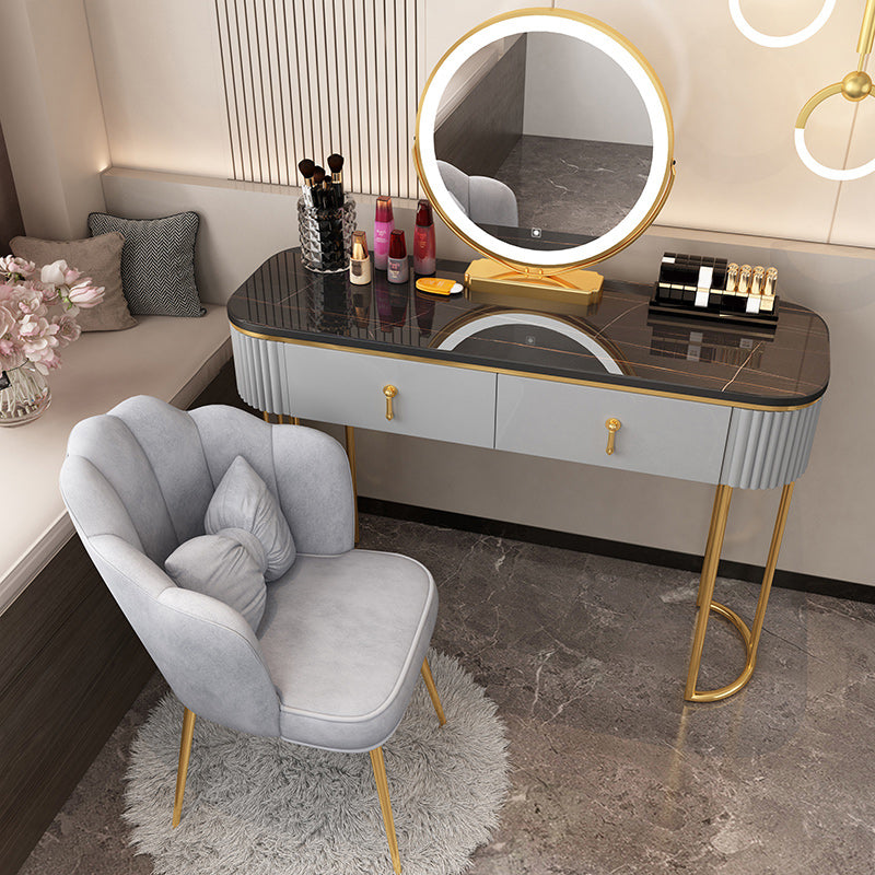 Removable Makeup Counter Lighted Mirror Vanity Dressing Table with Drawer