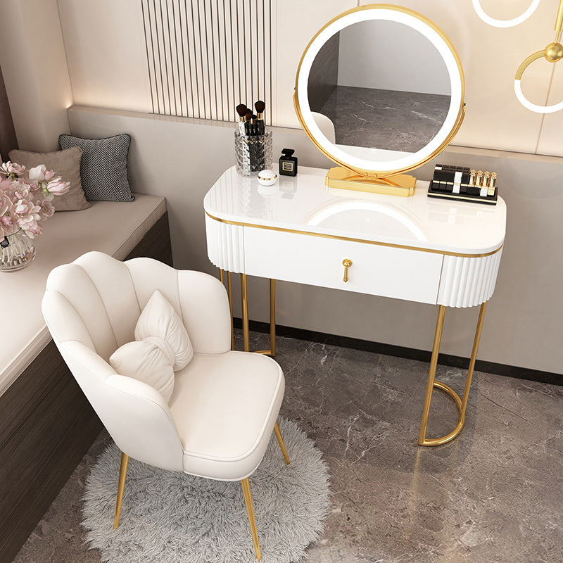 Removable Makeup Counter Lighted Mirror Vanity Dressing Table with Drawer