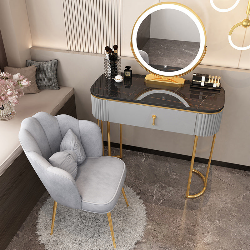 Removable Makeup Counter Lighted Mirror Vanity Dressing Table with Drawer