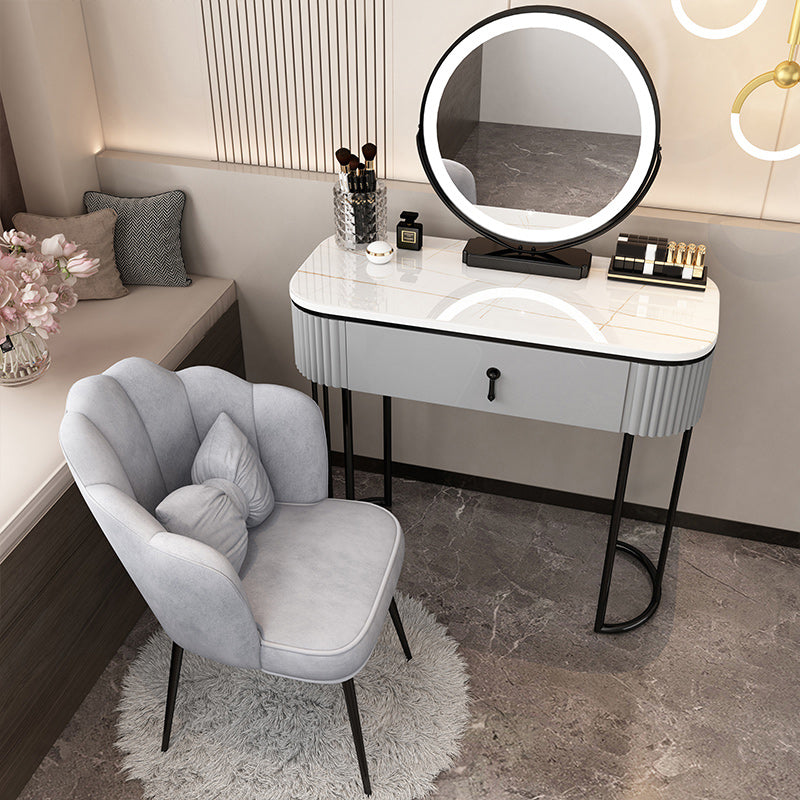 Removable Makeup Counter Lighted Mirror Vanity Dressing Table with Drawer