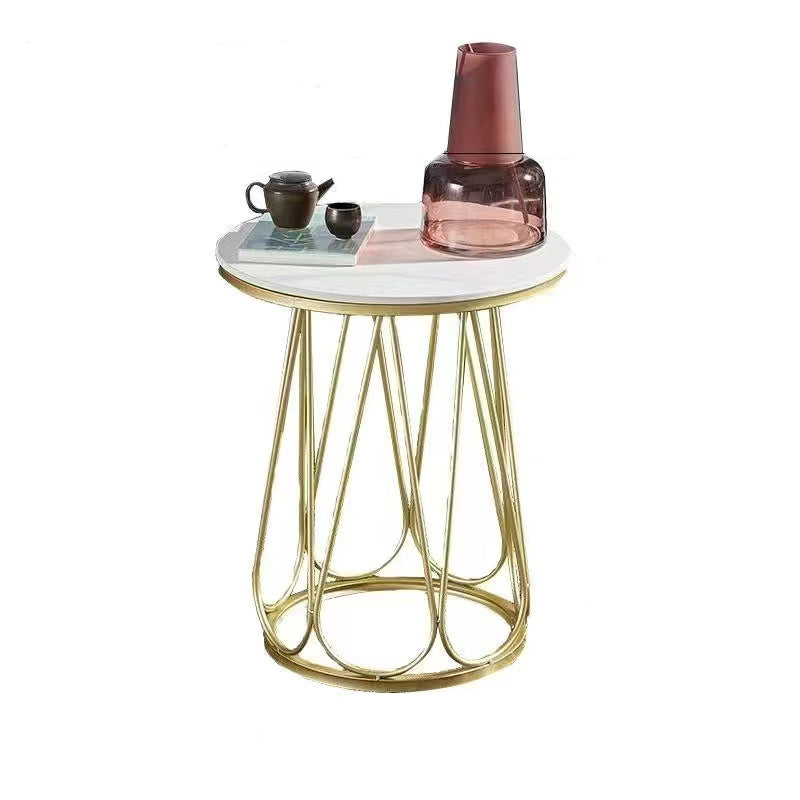 23.6" Tall Metal Frame Sled End Table Contemporary Side Table for Living Room