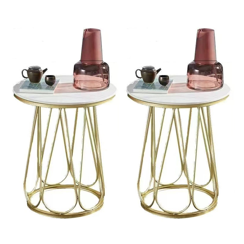 23.6" Tall Metal Frame Sled End Table Contemporary Side Table for Living Room