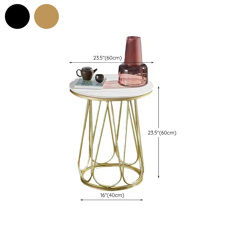 23.6" Tall Metal Frame Sled End Table Contemporary Side Table for Living Room