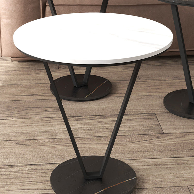 23.6" Tall Cross Legs Side Table Modernistic Metal Side End Snack Table