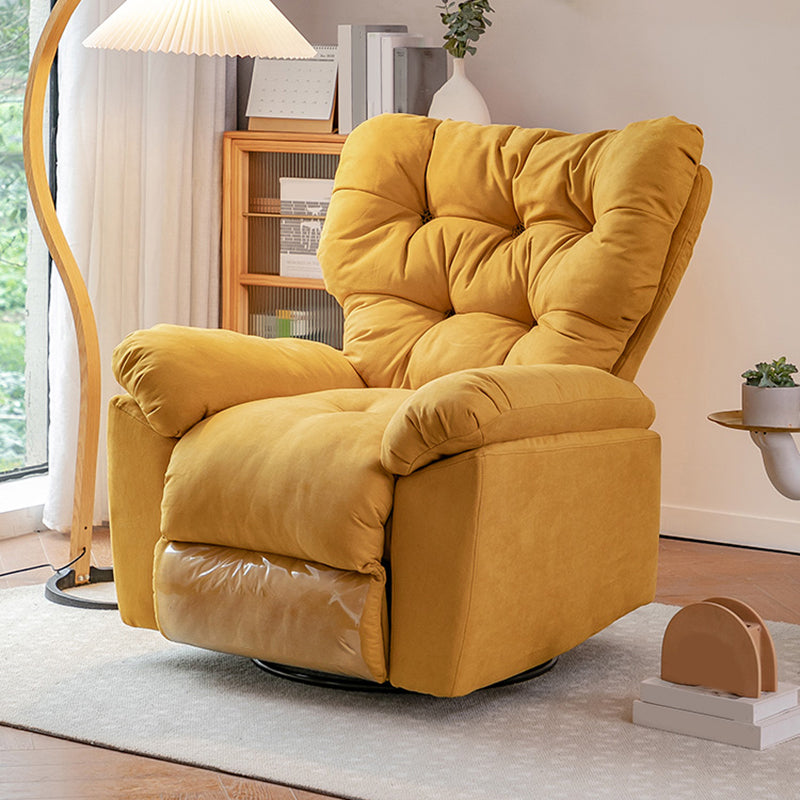 Contemporary Swivel Rocker Standard Recliner in Microsuede Recliner Chair