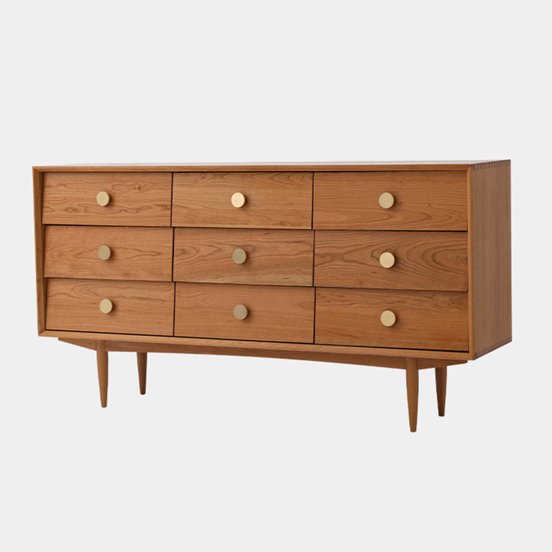 Contemporary Rectangle Wood Accent Cabinet Knobs Cabinet with Drawer