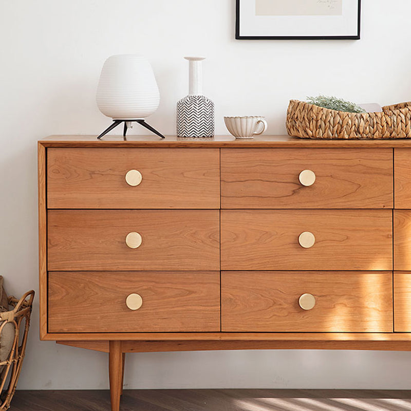 Contemporary Rectangle Wood Accent Cabinet Knobs Cabinet with Drawer