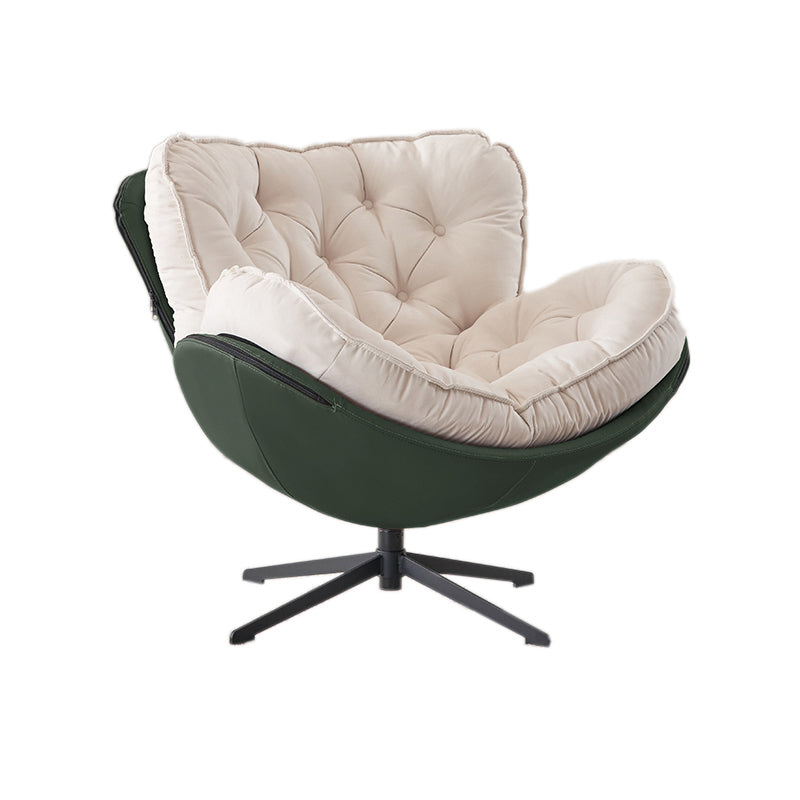 Tufted Back Lounge Accent Chair Swivel Side Chair with 4-Star Legs