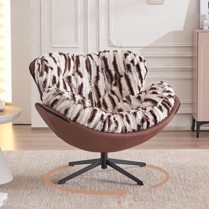 Tufted Back Lounge Accent Chair Swivel Side Chair with 4-Star Legs