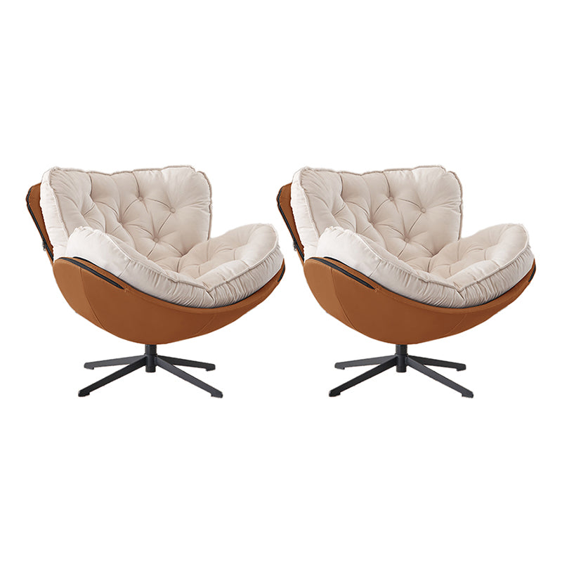 Tufted Back Lounge Accent Chair Swivel Side Chair with 4-Star Legs