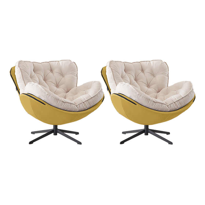 Tufted Back Lounge Accent Chair Swivel Side Chair with 4-Star Legs