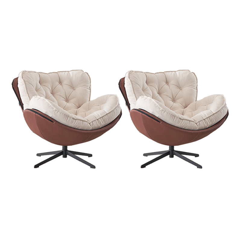 Tufted Back Lounge Accent Chair Swivel Side Chair with 4-Star Legs