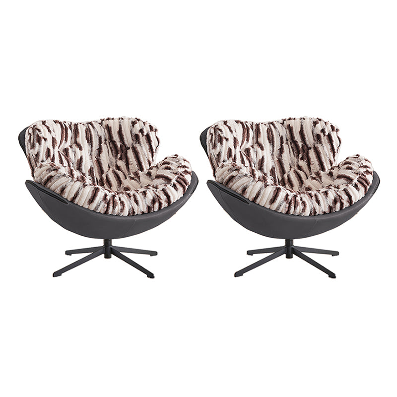 Tufted Back Lounge Accent Chair Swivel Side Chair with 4-Star Legs