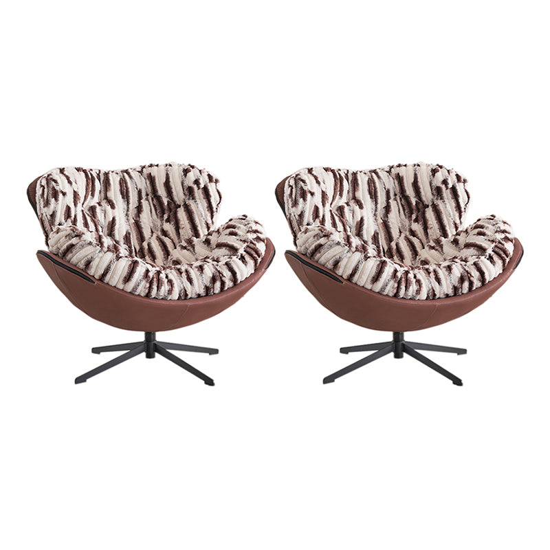 Tufted Back Lounge Accent Chair Swivel Side Chair with 4-Star Legs