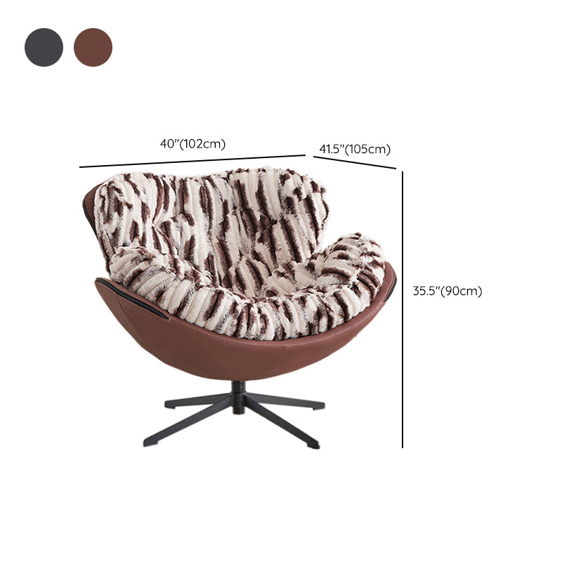 Tufted Back Lounge Accent Chair Swivel Side Chair with 4-Star Legs