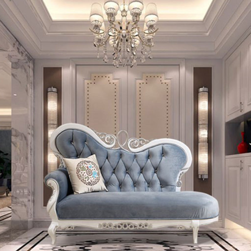 Glam Upholstered Chaise Lounge Couch Rolled Arms Chaise Lounge Chair