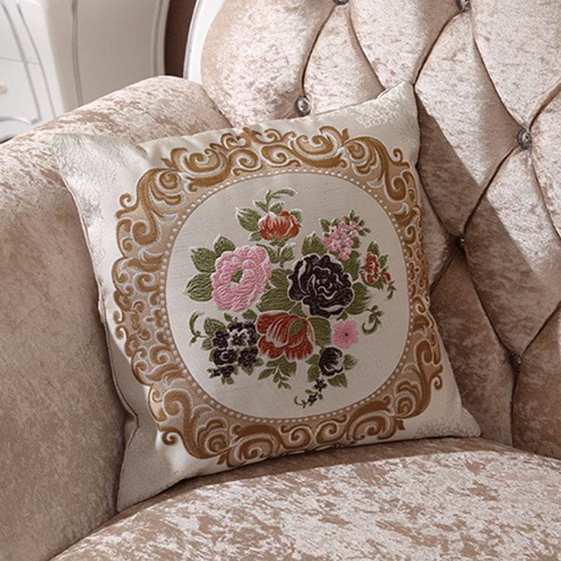 Glam Upholstered Chaise Lounge Couch Rolled Arms Chaise Lounge Chair