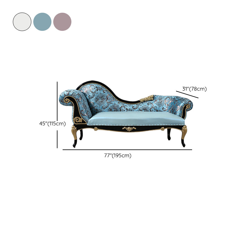 Glam Upholstered Chaise Lounge Couch Rolled Arms Chaise Lounge Chair