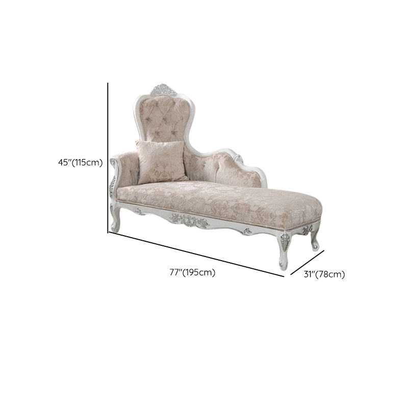 Glam Upholstered Chaise Lounge Couch Rolled Arms Chaise Lounge Chair