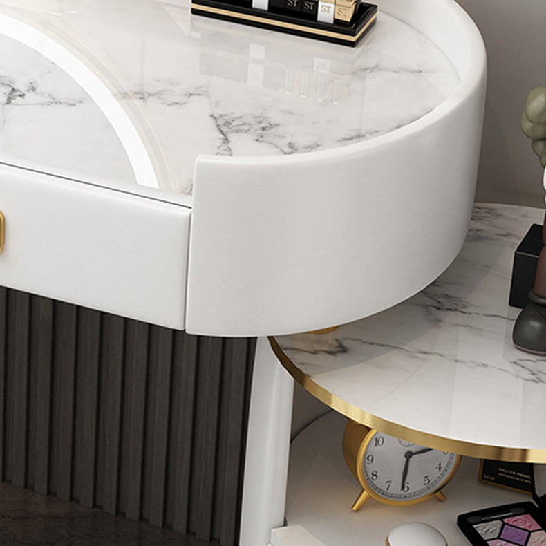 Removable Makeup Counter Lighted Mirror Vanity Dressing Table for Bedroom