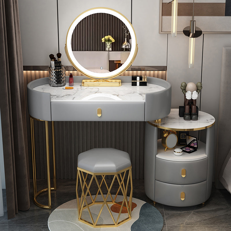 Removable Makeup Counter Lighted Mirror Vanity Dressing Table for Bedroom