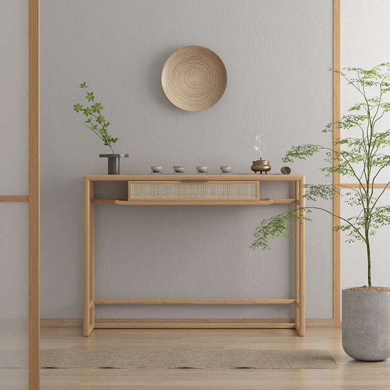 Rectangle Shape Contemporary Console Table Natural/Brown Ash Console Sofa Table