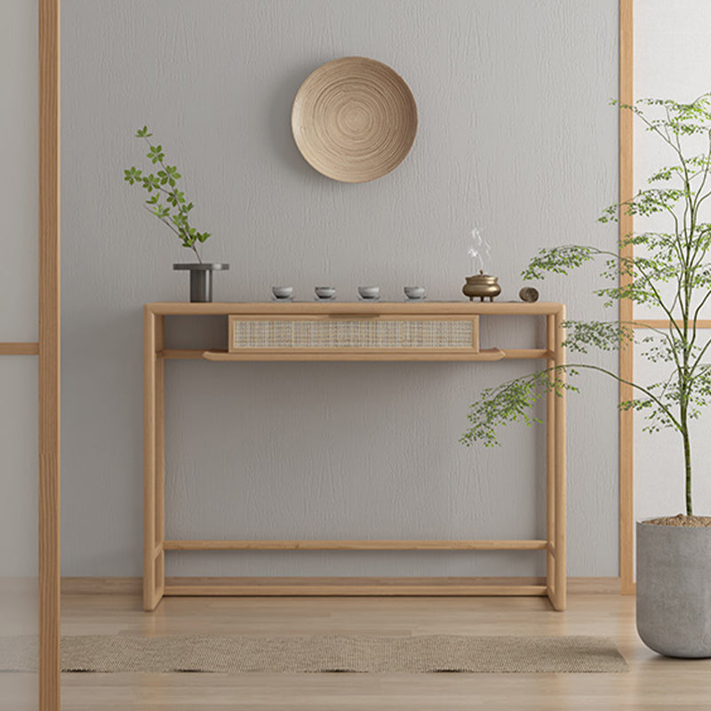 Rectangle Shape Contemporary Console Table Natural/Brown Ash Console Sofa Table