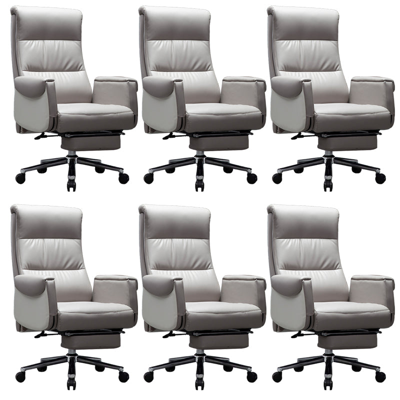 Modern Armless Office Chair No Distressing Leather Ergonomic Slide Chair with Wheels