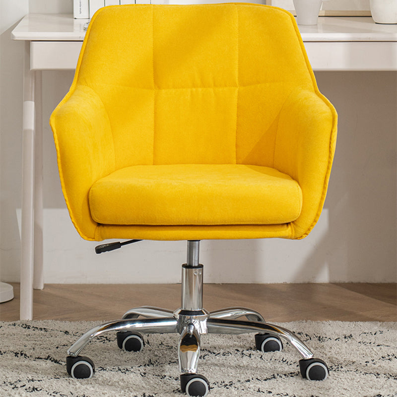 Armless Office Chair Distressing Ergonomic Desk Chair with Wheels