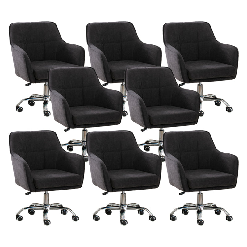 Armless Office Chair Distressing Ergonomic Desk Chair with Wheels