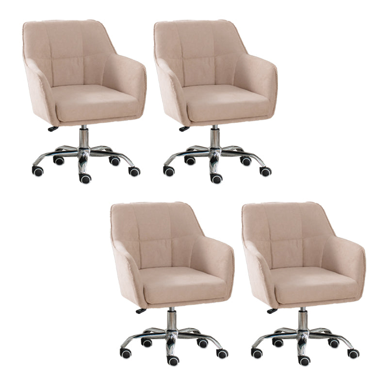 Armless Office Chair Distressing Ergonomic Desk Chair with Wheels