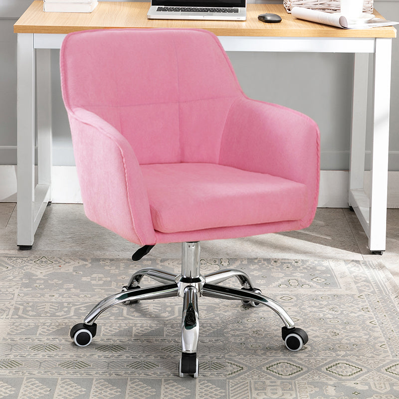 Armless Office Chair Distressing Ergonomic Desk Chair with Wheels