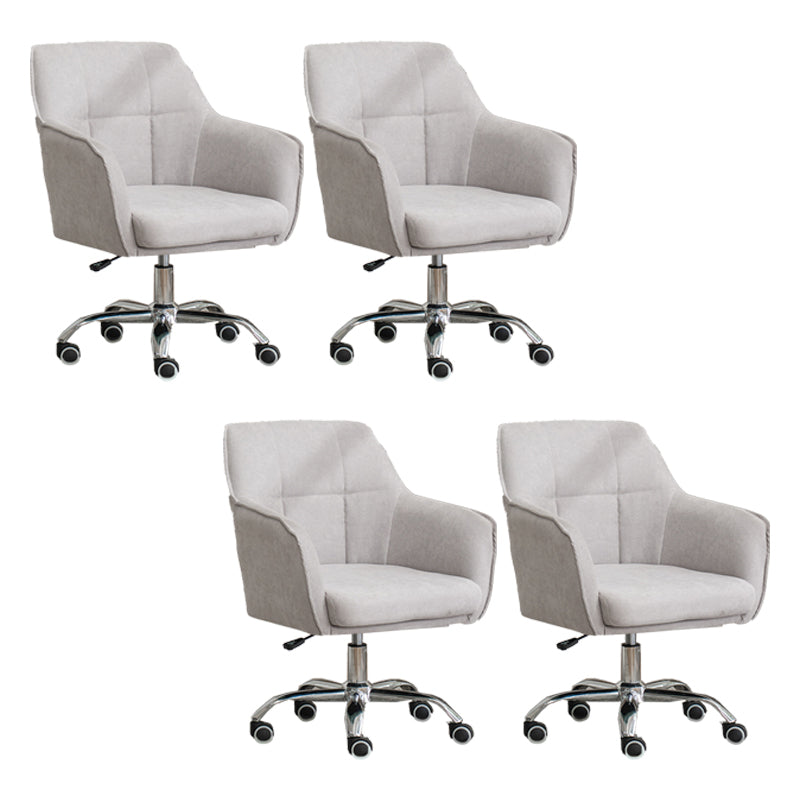 Armless Office Chair Distressing Ergonomic Desk Chair with Wheels