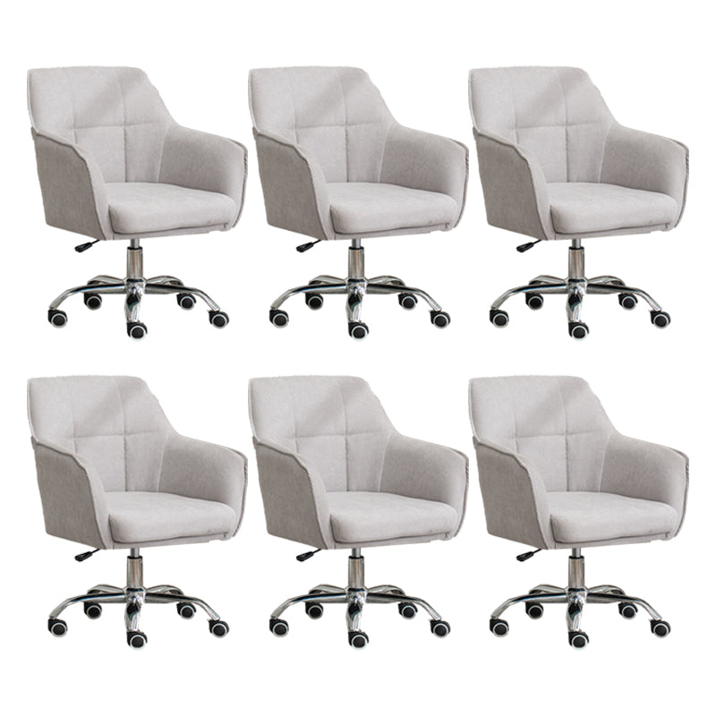 Armless Office Chair Distressing Ergonomic Desk Chair with Wheels