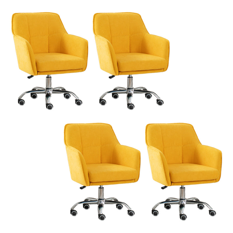 Armless Office Chair Distressing Ergonomic Desk Chair with Wheels